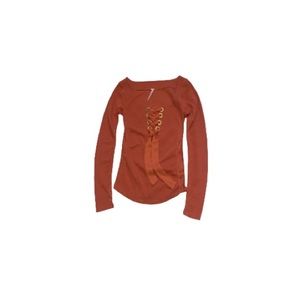 Free People Orange Lace Up Top - Women’s Size Medium